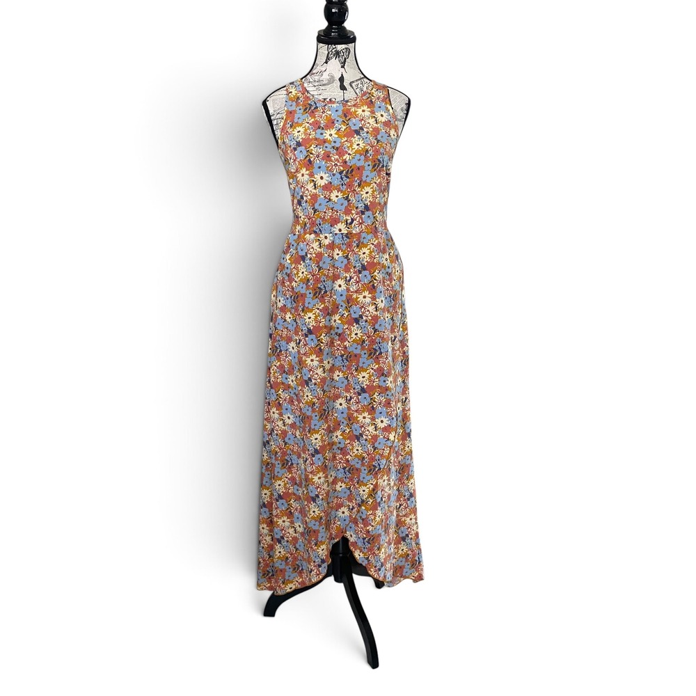 Toad&Co Sunkissed Maxi Dress Womens M Sunset Print Floral Sleeveless T1792702